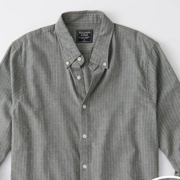 Men's brushed Oxford grey with white pin stripes - Picture 1 of 4